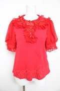 Angelic Pretty / ふわふわリボン半袖カットソー  赤 Y-26-02-01-037-AP-TO-SZ-ZY