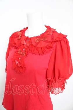 画像3: Angelic Pretty / ふわふわリボン半袖カットソー  赤 Y-26-02-01-037-AP-TO-SZ-ZY