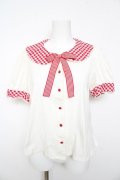 Angelic Pretty / ギンガムカラーカットソー  オフ×赤 Y-26-02-01-038-AP-TO-SZ-ZY