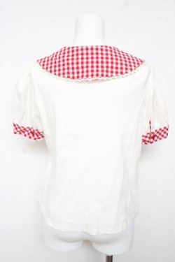 画像2: Angelic Pretty / ギンガムカラーカットソー  オフ×赤 Y-26-02-01-038-AP-TO-SZ-ZY