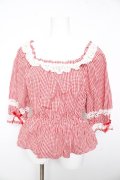 Angelic Pretty / Resortブラウス（ギンガム）  赤 Y-26-02-01-042-AP-BL-SZ-ZY