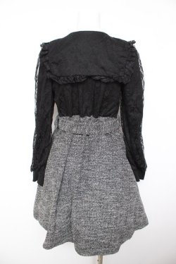 画像2: Jamieエーエヌケー / ツイードドッキングワンピース M 黒 Y-26-02-01-046-LO-OP-SZ-ZY