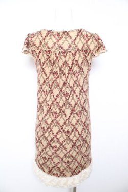 画像2: axes femme / ファー付きプリントニットチュニ  茶 Y-26-02-01-051-AX-OP-SZ-ZY