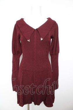 画像1: EATME / マトンスリーブニットワンピース  レッド Y-26-02-01-057-LO-OP-SA-ZY