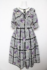Melody BasKet / Violet laceヨーク切替ワンピース M ブラック Y-26-02-01-064-LO-OP-IG-ZY