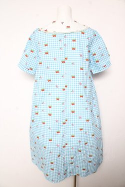 画像2: tntntutu / 昭和美少女とフルーツドールの衿プリントレースワンピース M サックス Y-26-02-01-065-LO-OP-SZ-ZY