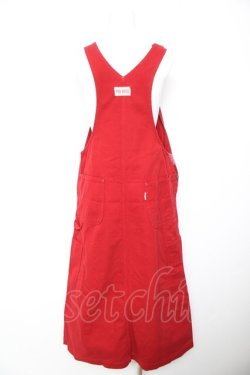 画像2: PINK HOUSE / 裾ロゴptオーバーオールジャンパースカート M 赤 Y-26-02-01-066-LO-OP-SZ-ZY