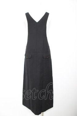 画像2: PINK HOUSE / ロゴ刺繍サロペットスカート  黒 Y-26-02-01-067-LO-OP-SZ-ZY