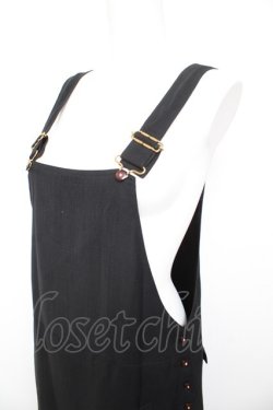 画像3: PINK HOUSE / ロゴ刺繍サロペットスカート  黒 Y-26-02-01-067-LO-OP-SZ-ZY