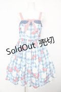 Angelic Pretty / Sweet Cherry Margaretジャンパースカート  青 Y-26-02-01-070-AP-OP-SZ-ZY