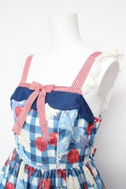 画像3: Angelic Pretty / Sweet Cherry Margaretジャンパースカート  青 Y-26-02-01-070-AP-OP-SZ-ZY