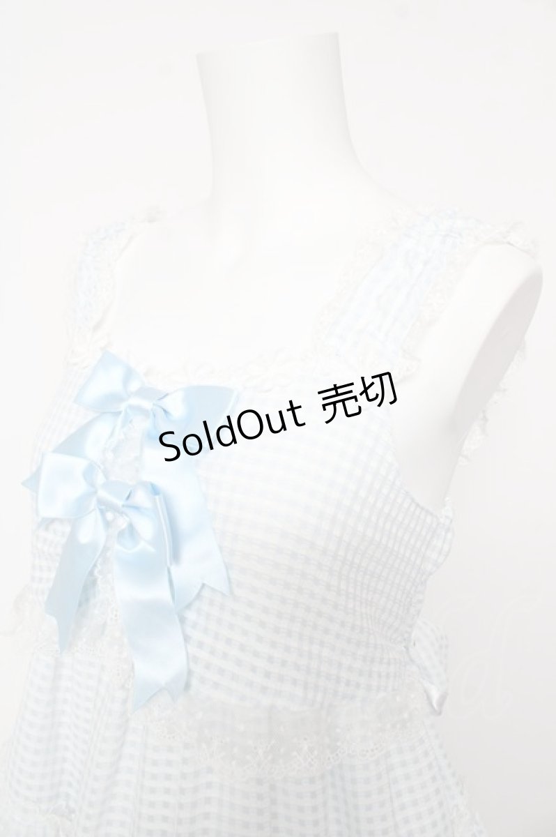 画像3: BABY, THE STARS SHINE BRIGHT / Fluffy Gingham Heart ベビードール  サックス Y-26-02-01-071-BA-OP-SZ-ZY (3)