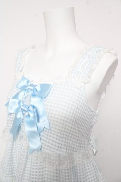 画像3: BABY, THE STARS SHINE BRIGHT / Fluffy Gingham Heart ベビードール  サックス Y-26-02-01-071-BA-OP-SZ-ZY
