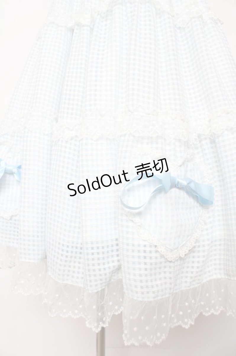 画像4: BABY, THE STARS SHINE BRIGHT / Fluffy Gingham Heart ベビードール  サックス Y-26-02-01-071-BA-OP-SZ-ZY (4)
