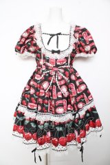 Angelic Pretty / Cherry Jam Labelワンピース  黒 Y-26-02-01-072-AP-OP-SZ-ZY
