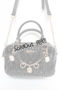 画像1: LIZ LISA / キルティングリボンチャームポシェット  黒 Y-26-02-01-009-LO-BG-SZ-ZY