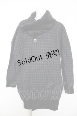 画像1: MINT NeKO / バックスリットボア切替コート  紺×黒×緑 Y-26-02-01-088-HN-JA-KB-ZTC070