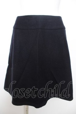画像1: Jane Marple Dans Le Salon / グログランラインウールスカート  ネイビー Y-26-02-01-091-JM-SK-SZ-ZY