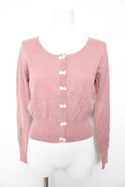 画像1: F i.n.t / リボンカーディガン F ピンク Y-26-02-01-013-CA-TO-SZ-ZY