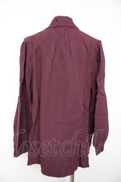 画像2: axes femme / 刺繍入りリボンロングブラウス M パープル Y-26-02-01-016-AX-BL-SZ-ZY