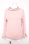 axes femme / 袖レース配色メローリブプルオーバー F ピンク Y-26-02-01-018-AX-TO-SZ-ZY