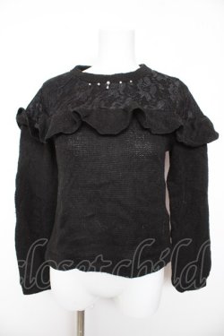 画像1: axes femme / 肩デザインアンサンブルニット M 黒 Y-26-02-01-019-AX-TO-SZ-ZY