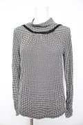 axes femme / 千鳥柄ハイネックプルオーバー M 黒 Y-26-02-01-020-AX-TO-SZ-ZY