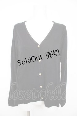 画像1: axes femme / 切替ポケット付Aラインカーディガン M 黒 Y-26-02-01-021-AX-TO-SZ-ZT062