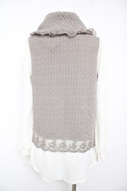 画像2: axes femme / 重ね着風ニット  グレー Y-26-02-01-024-AX-TO-SZ-ZY