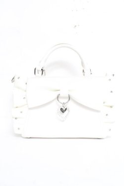 画像1: DearMyLoveRose / ビッグリボンフリルビジューバッグ  アイボリー Y-26-02-04-043-EL-BG-SZ-ZY