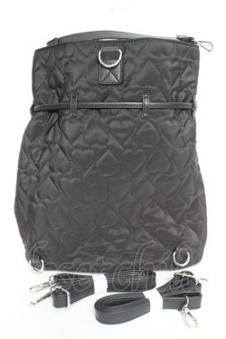 画像2: DearMyLove / ハートキルティング巾着リュック  黒 Y-26-02-04-045-EL-BG-SZ-ZY