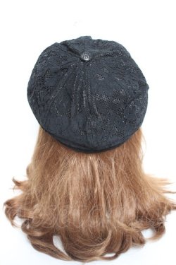 画像3: DearMyLoveRose / アソートビジューレースキャスケット  黒 Y-26-02-04-051-EL-AC-SZ-ZY