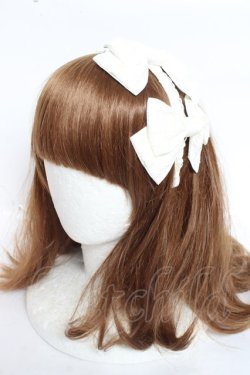 画像1: BABY, THE STARS SHINE BRIGHT / ２つおリボンカチューシャ  白 Y-26-02-04-057-BA-AC-SZ-ZY