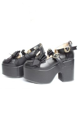 画像2: LIZ LISA / ハートビジュープラットフォームローファー M 黒 Y-26-02-04-059-LO-SH-SZ-ZY