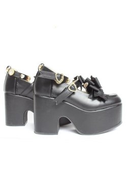 画像4: LIZ LISA / ハートビジュープラットフォームローファー M 黒 Y-26-02-04-059-LO-SH-SZ-ZY