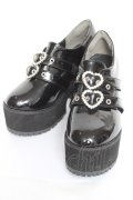 majoretty / ハートビジュー厚底サンダル  黒 Y-26-02-04-060-LO-SH-SZ-ZY