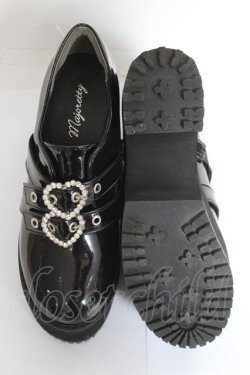 画像5: majoretty / ハートビジュー厚底サンダル  黒 Y-26-02-04-060-LO-SH-SZ-ZY