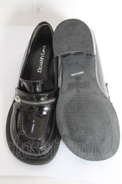 画像5: DearMyLove / シルバージップローファー 22.5cm 黒 Y-26-02-04-061-EL-SH-SZ-ZY