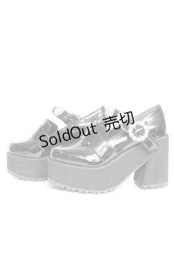 画像2: DearMyLove / キラキラビジューリボン厚底ローファー 22.5cm 黒 Y-26-02-04-062-EL-SH-SZ-ZY