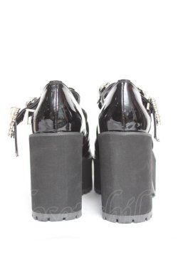 画像3: DearMyLove / キラキラビジューリボン厚底ローファー 22.5cm 黒 Y-26-02-04-062-EL-SH-SZ-ZY