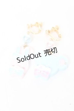 画像1: Angelic Pretty / Toyboxフレンズイヤリング  ピンク×サックス Y-26-02-04-007-AP-AC-SZ-ZY