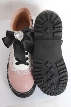 画像5: DearMyLove / ローヒールハートビジューレースアップシューズ 22.5cm ピンク Y-26-02-04-064-EL-SH-SZ-ZY