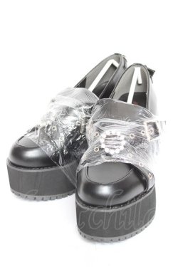 画像1: CHELEAP / クロスベルトリングビジューパンプス M 黒 Y-26-02-04-065-LO-SH-SZ-ZY