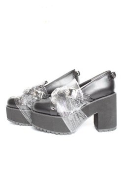 画像2: CHELEAP / クロスベルトリングビジューパンプス M 黒 Y-26-02-04-065-LO-SH-SZ-ZY