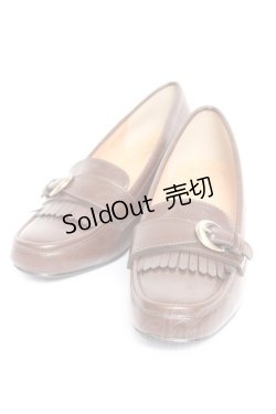 画像1: an another angelus / サイドバックルキルトヒールローファー S ブラウン Y-26-02-04-066-CA-SH-SZ-ZY