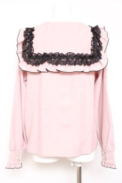 画像2: DearMyLove / ハートリボンたっぷりフリルセーラーブラウス L ピンク Y-26-02-04-069-EL-BL-SZ-ZY