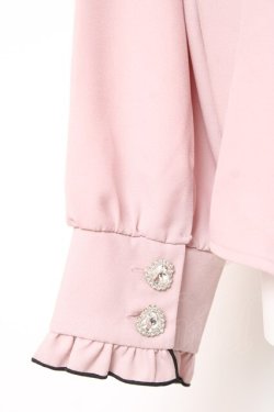 画像3: DearMyLove / ハートリボンたっぷりフリルセーラーブラウス L ピンク Y-26-02-04-069-EL-BL-SZ-ZY