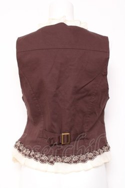画像2: axes femme / 花刺繍3Bベスト M 茶 Y-26-02-04-072-AX-TO-SZ-ZY