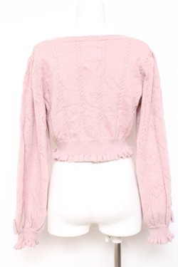 画像2: axes femme kawaii / ハート透かし長袖ニットカーデ M ピンク Y-26-02-04-075-AX-TO-SZ-ZY