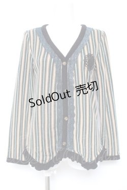 画像1: axes femme / カーディガン風ニットプルオーバー M グリーン Y-26-02-04-079-AX-TO-SZ-ZY